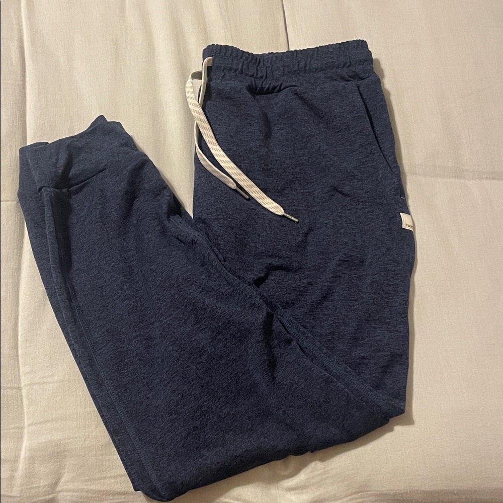Vuori Blue Joggers with Cream Accent